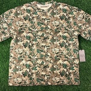 Amongst Others Camo Drop Shoulder Boxy Fit T-Shirt Green Brown Mens Medium NWT